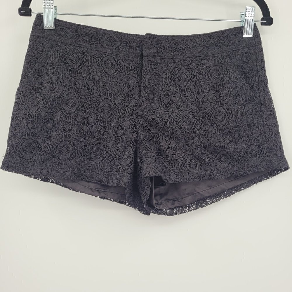 Guess Los Angeles Dressy Black Lace Mini Shorts